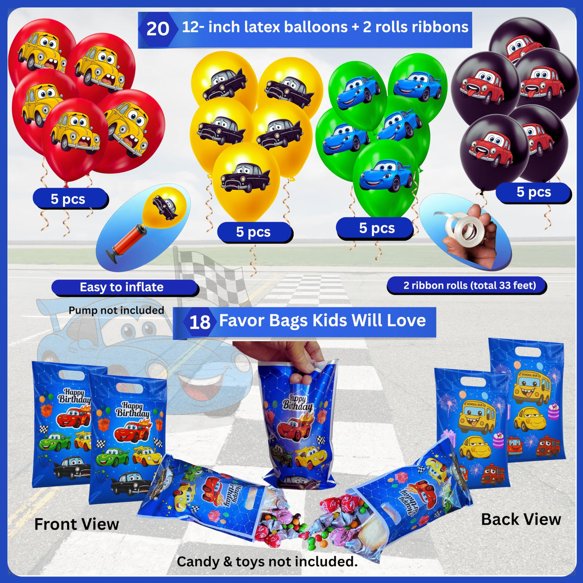 HOMYPOWER Cars napkins offer quick cleanups and themed flair at snack time.
