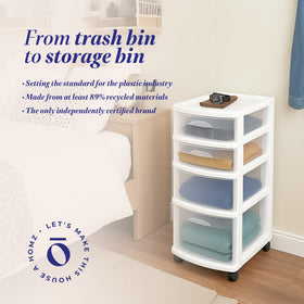 HOMZ Bedroom organizer stores clothing and small items neatly.