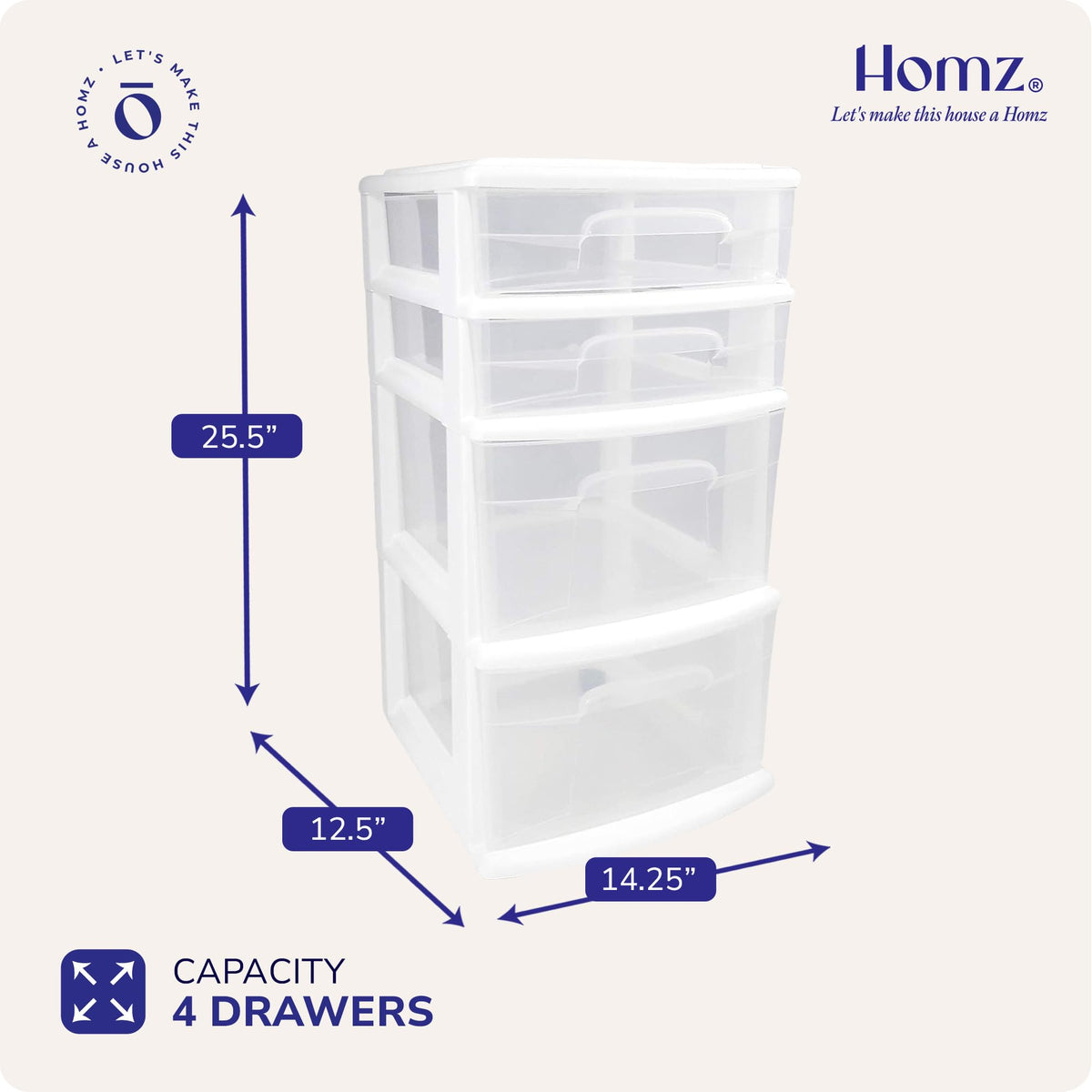 HOMZ Caster wheels enable smooth movement between rooms.