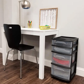 HOMZ Drawer Tower crafted with durable, recycled materials for lasting use.