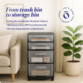 HOMZ Drawer Tower as a versatile rolling cart for crafts and more.