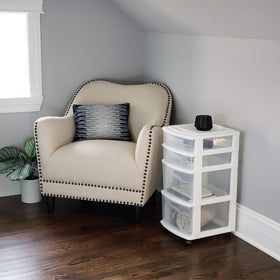 HOMZ Durable recycled-material cart blends strength with eco-friendly design.