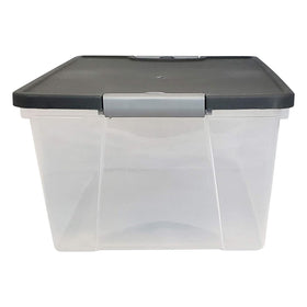 HOMZ easy-grip latching handles ease opening and stacking.