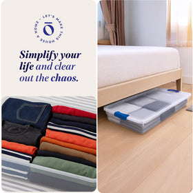 HOMZ shoe and bag under-bed storage bin clear and spacious