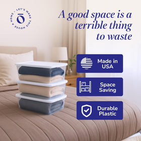 HOMZ Snaplock recycled plastic bin supports sustainable home organization.