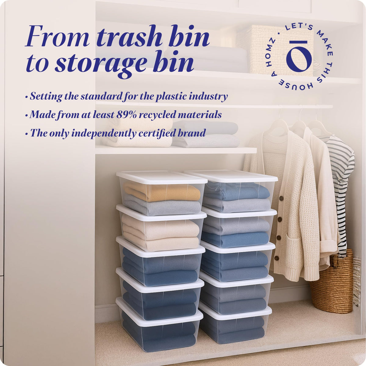 HOMZ Snaplock clear bin stores craft materials neatly.
