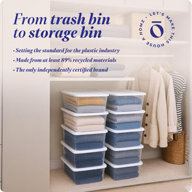 HOMZ Snaplock clear bin stores craft materials neatly.