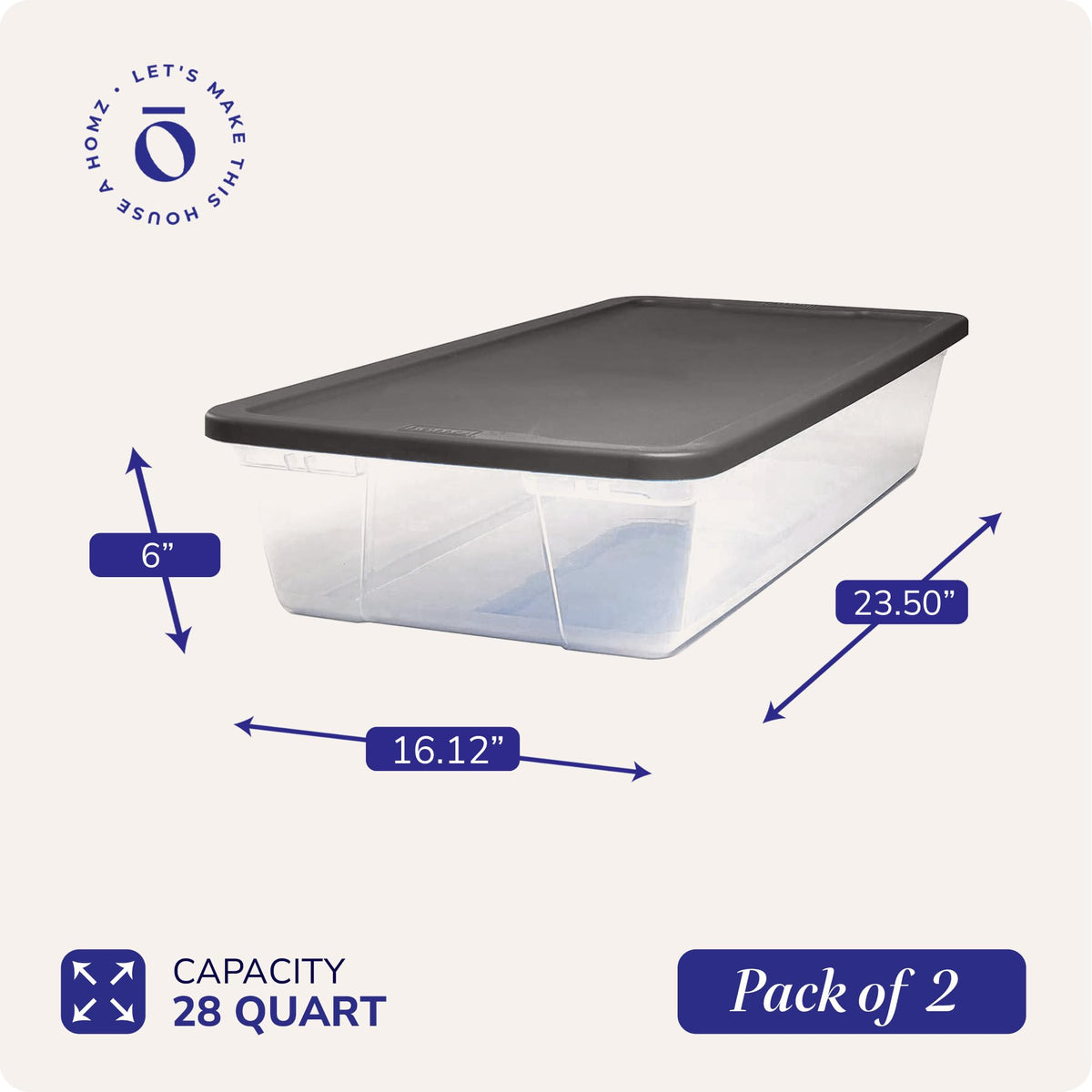 HOMZ SnapLock lid securely closed to protect items from dust