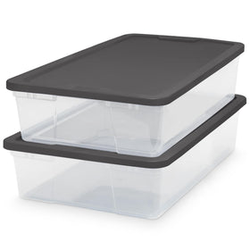 HOMZ SnapLock small clear bin with lid for easy organization and quick access