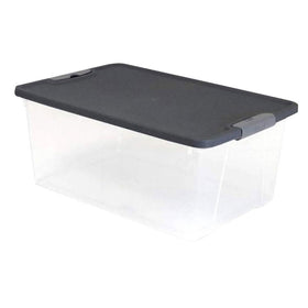 HOMZ transparent clear plastic bin enables easy content visibility.