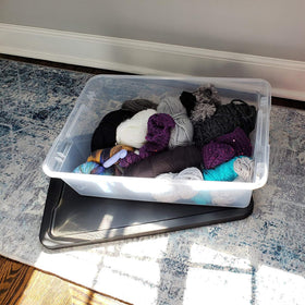 HOMZ SnapLock under-bed storage bin fits slim spaces