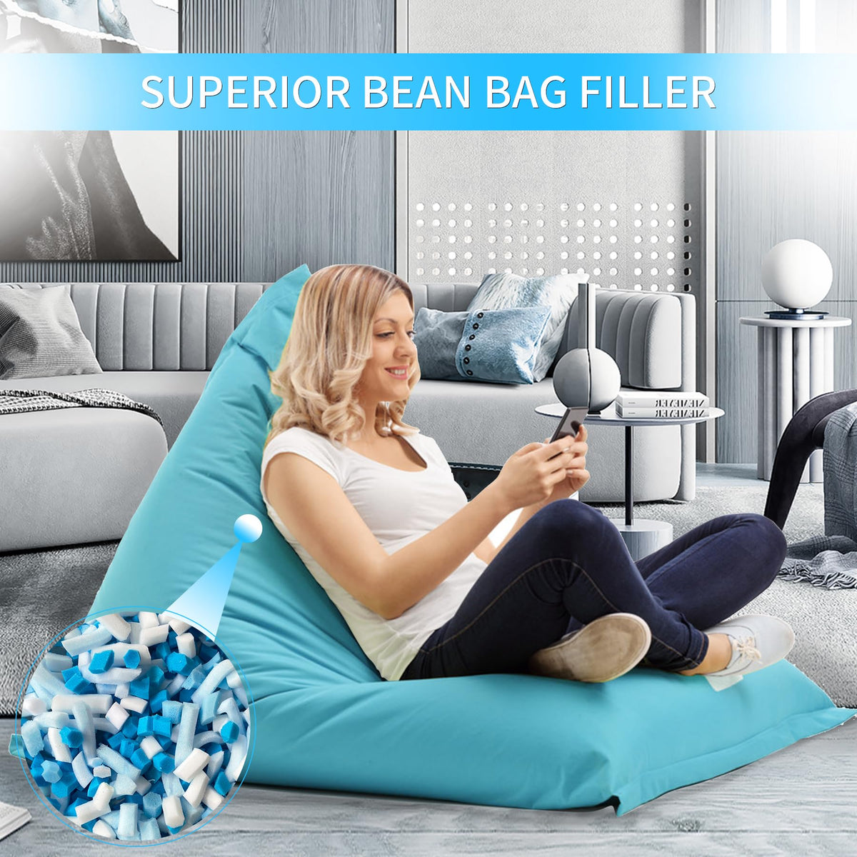 HONEHO gel-infused shredded memory foam provides cooling comfort for cushions.