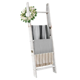 Honest Outfitters blanket ladder front view showing five-tier storage and clean lines
