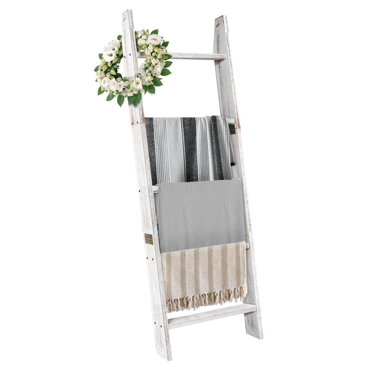 Honest Outfitters blanket ladder towel use in bathroom or laundry area