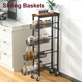 Honest Outfitters slim storage cart mesh baskets allow airflow and easy access.