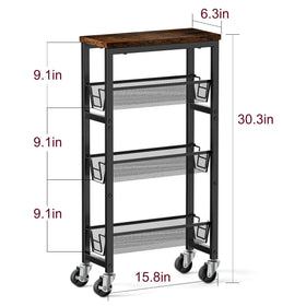 Honest Outfitters slim storage cart with metal frame designed for durable daily use.