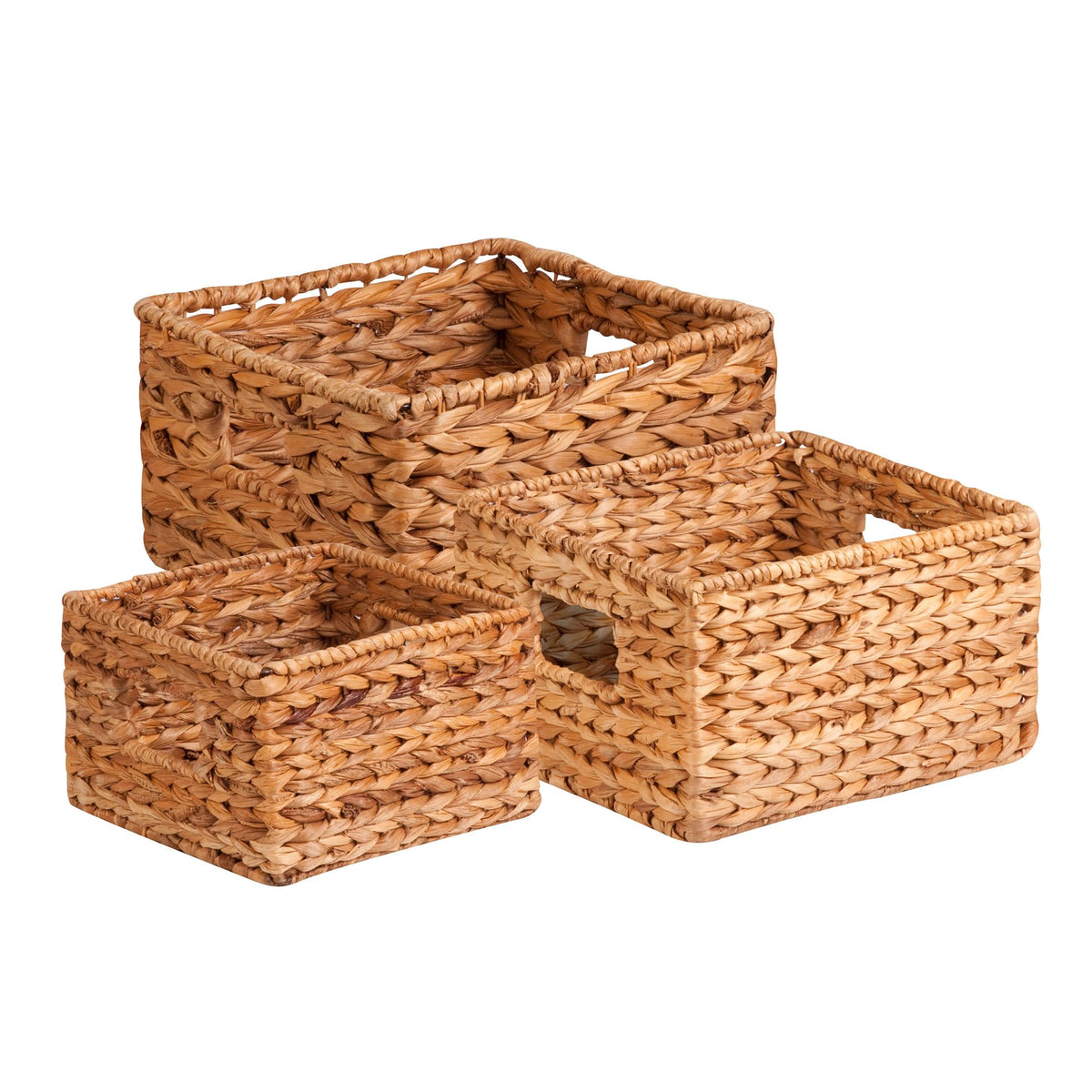 Honey-Can-Do banana leaf storage basket large for neat shelf organization.