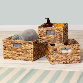 Honey-Can-Do banana leaf storage basket medium for closet organization.
