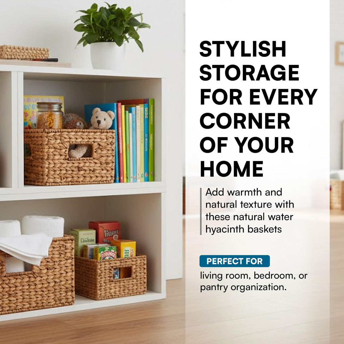Honey-Can-Do banana leaf storage basket small for cosmetics or toiletries.