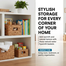 Honey-Can-Do banana leaf storage basket small for cosmetics or toiletries.