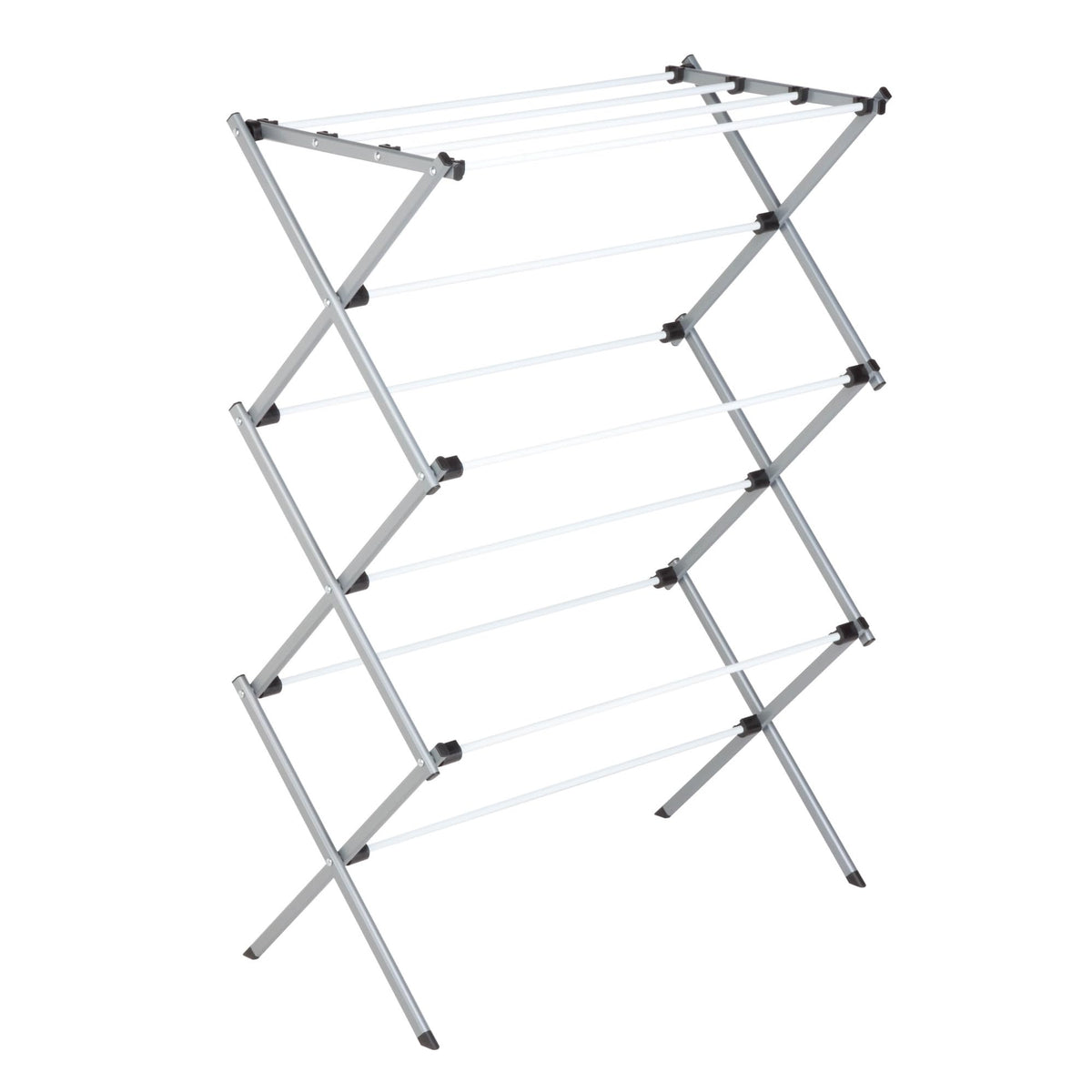 Honey-Can-Do deluxe rack front view showing rust-resistant white finish for a modern laundry