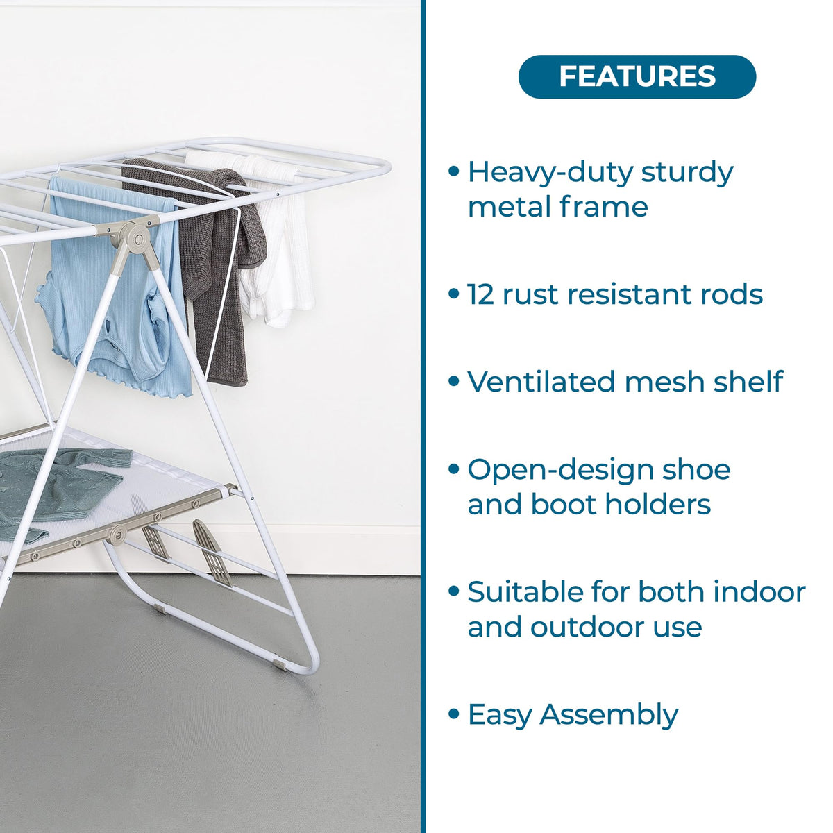 Honey-Can-Do folded-flat storage for compact laundry