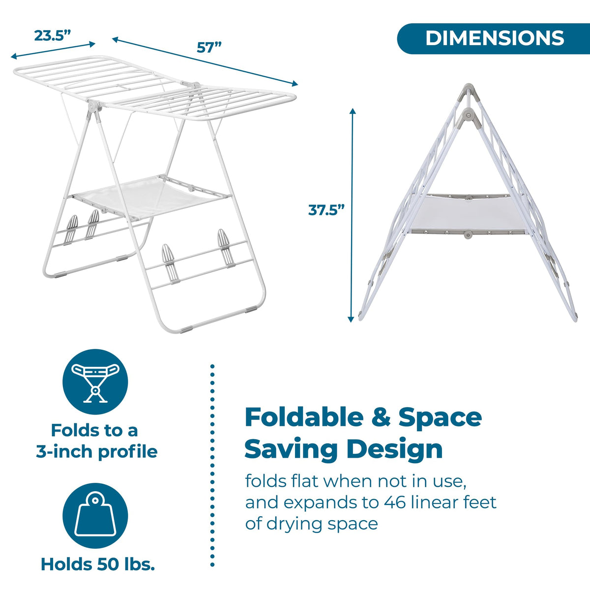 Honey-Can-Do indoor outdoor use rack dries clothes on balcony or laundry room