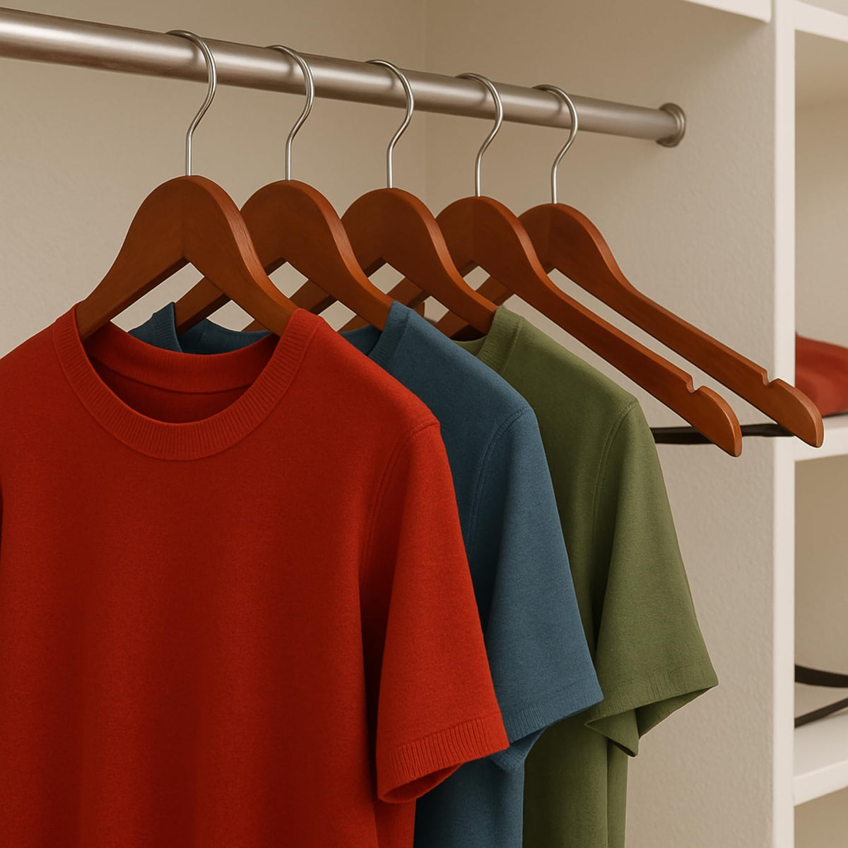 Non-slip vinyl-coated pants bar keeps trousers in place