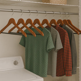 Honey-Can-Do sturdy wooden construction supports jackets and shirts