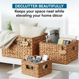 Honey-Can-Do pantry basket banana leaf for dry goods organization.