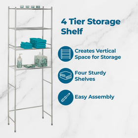 Honey-Can-Do steel organizer with open shelves for quick-access essentials
