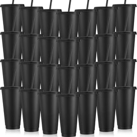 Honeydak 30-pack tumbler with straw and lid in black, ideal for gifts.