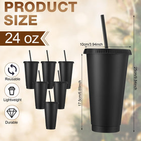 Black tumblers with lid suitable for travel and daily use.