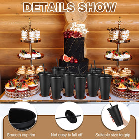 Bulk plastic tumblers 24-27 oz for iced coffee and cold drinks.