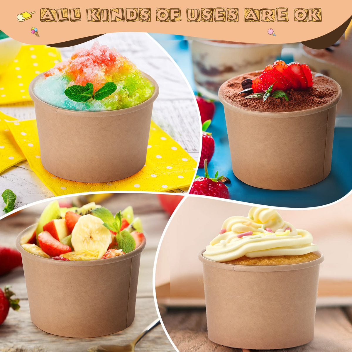 Honeydak yogurt cups 12 oz offer sturdy, versatile snack servings