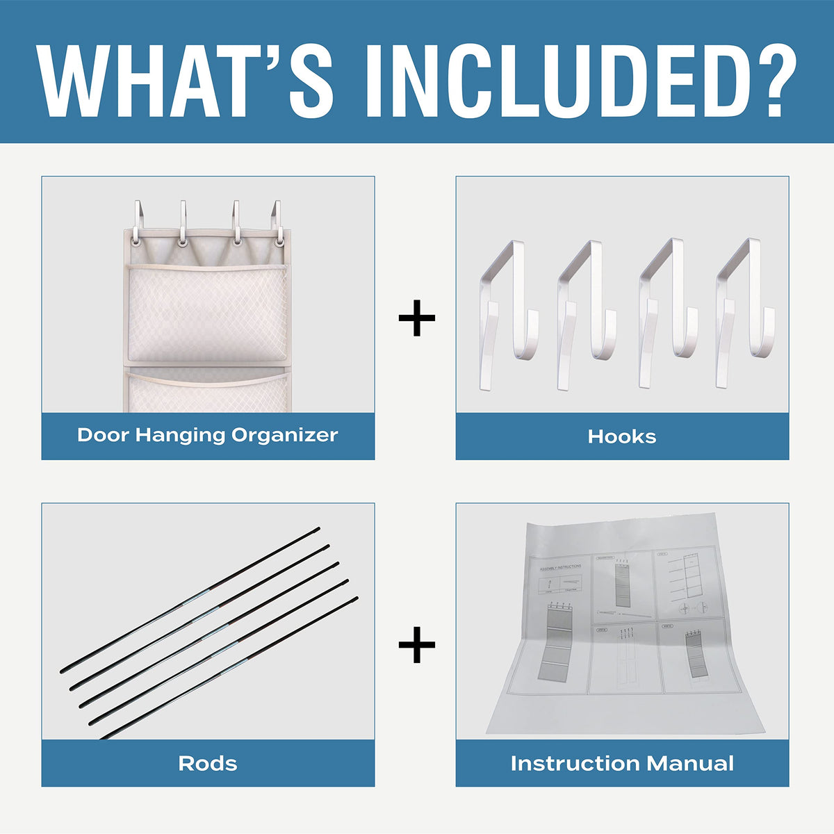 Honeyera white neutral color blends with any room while keeping items organized