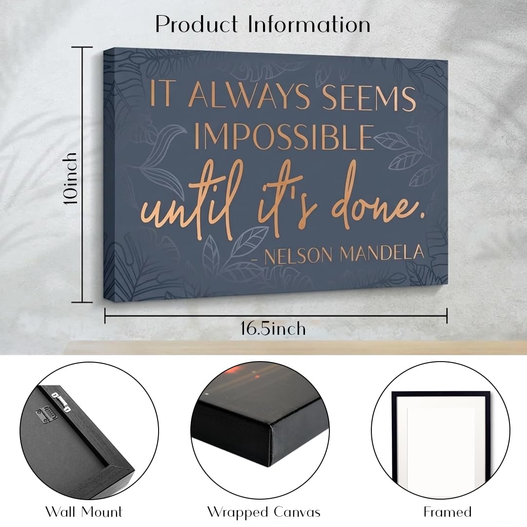 HoneyKICK bold typography Mandela quote on fade-resistant canvas for lasting legibility.