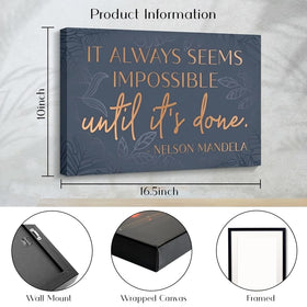 HoneyKICK bold typography Mandela quote on fade-resistant canvas for lasting legibility.