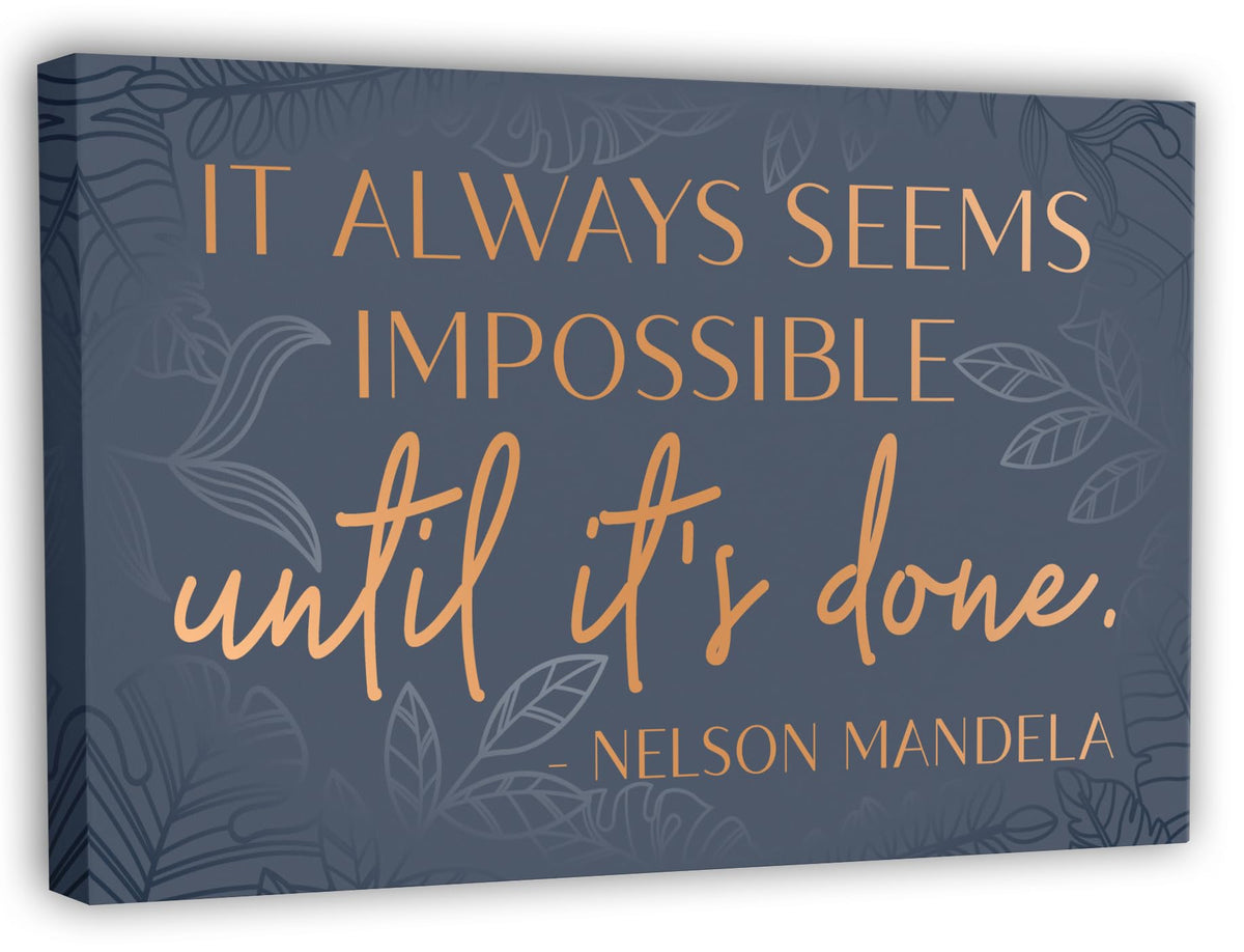 HoneyKICK Nelson Mandela quote canvas with gallery wrap for timeless display.