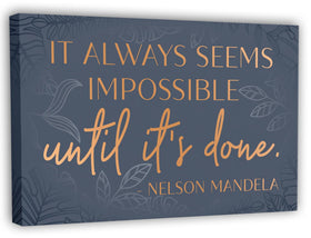 HoneyKICK Nelson Mandela quote canvas with gallery wrap for timeless display.