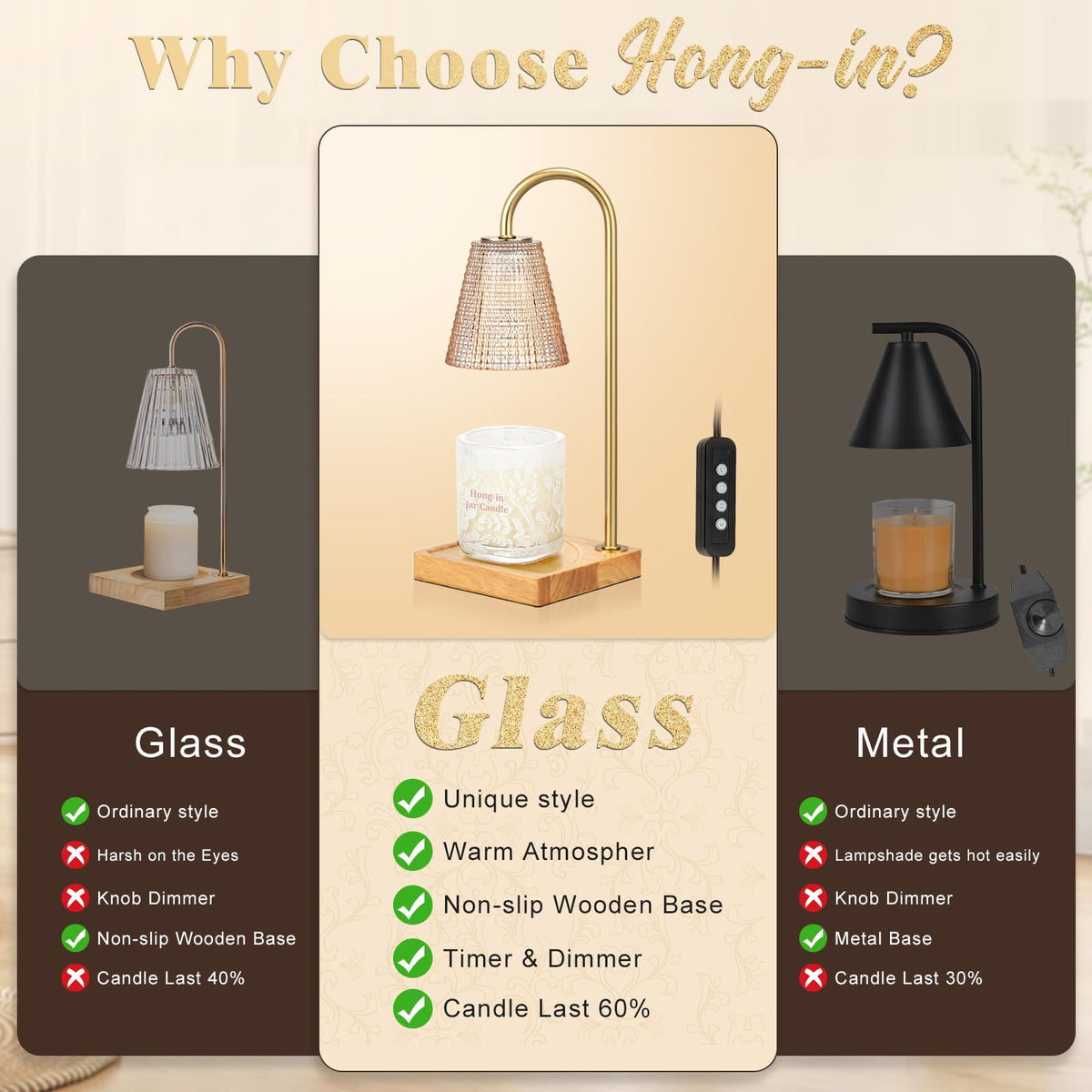 Hong-in amber glow creates a warm, relaxing ambiance in bedrooms.