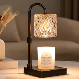 Hong-in black candle warmer lamp with golden pole for elegant room ambiance.