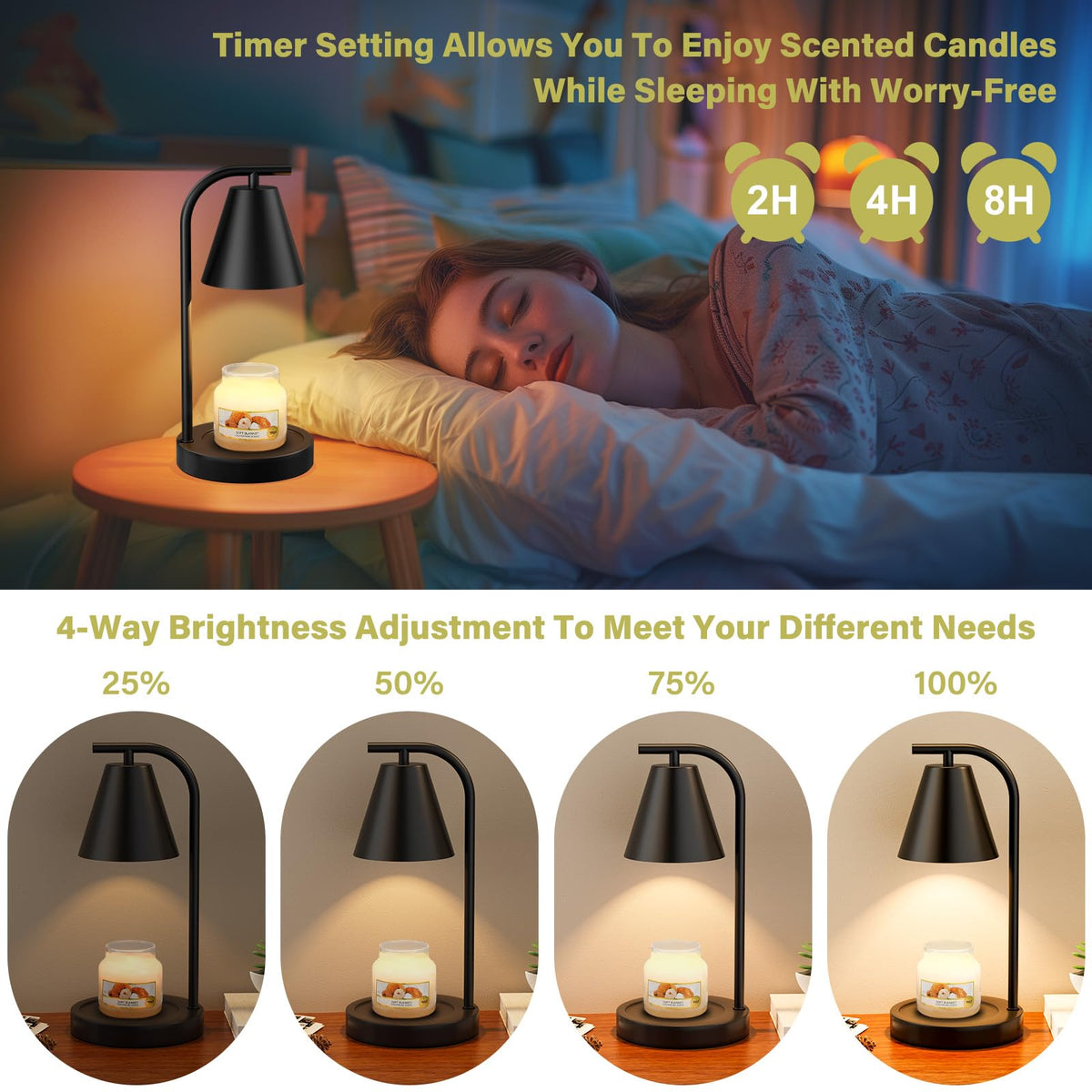 Hong-in candle warmer lamp with non-slip base ensures safe placement on surfaces.