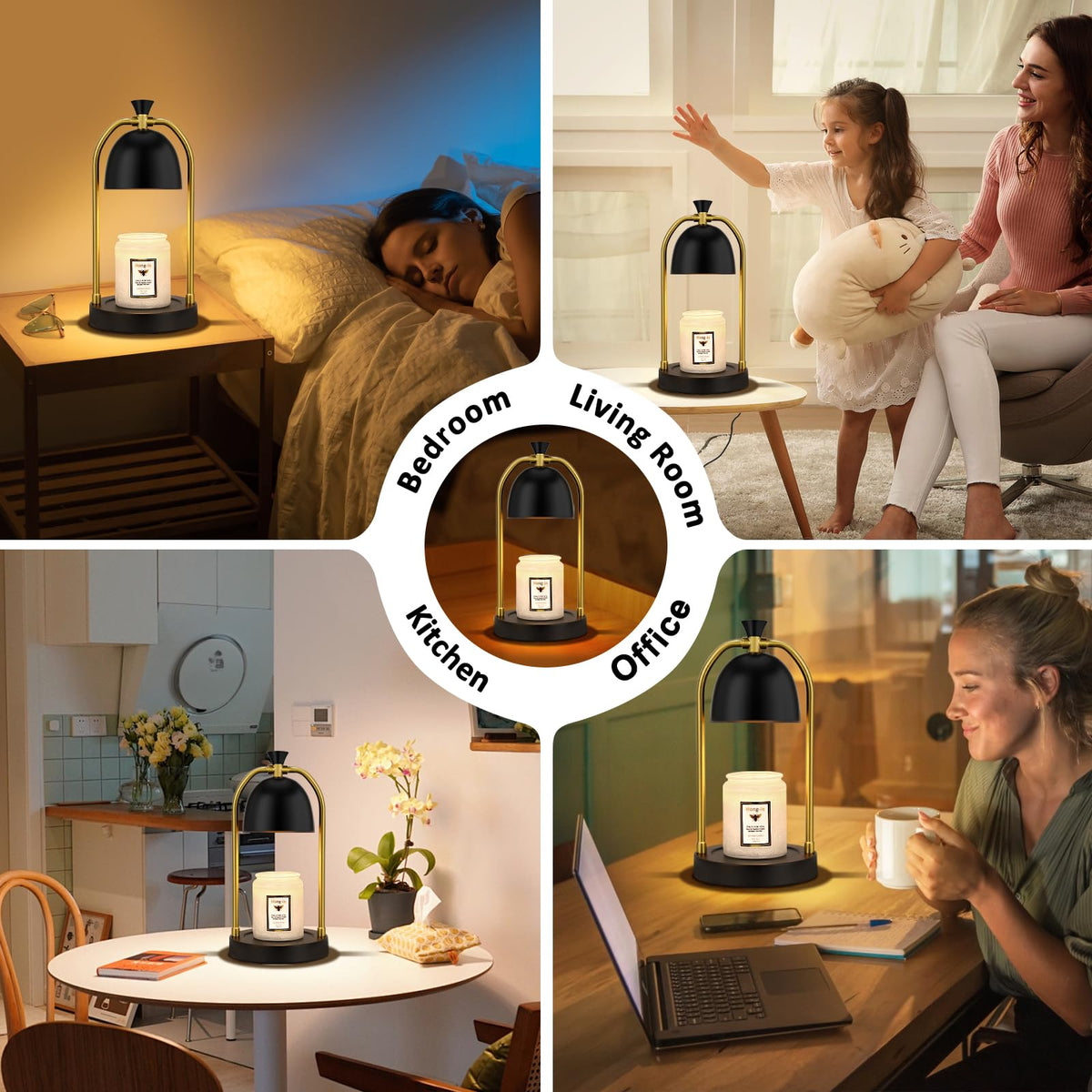 Hong-in Candle Warmer Lamp includes a timer for easy scheduling.