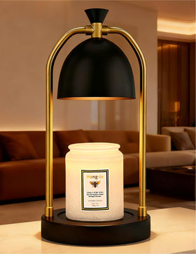 Hong-in Candle Warmer Lamp shows top-down melt for even fragrance release.