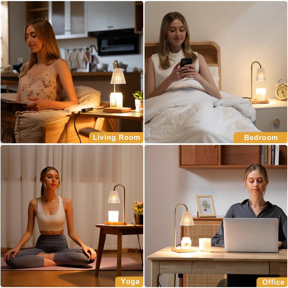 Hong-in Candle Warmer Lamp creates a warm ambience suitable for any room.