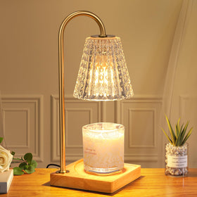 Hong-in Candle Warmer Lamp with wood base for a stable, stylish centerpiece.