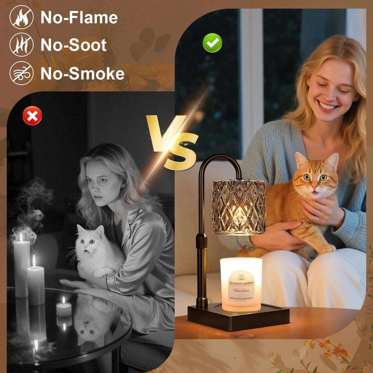 Hong-in dimmable timer candle warmer showcases adjustable ambiance control for mood settings.