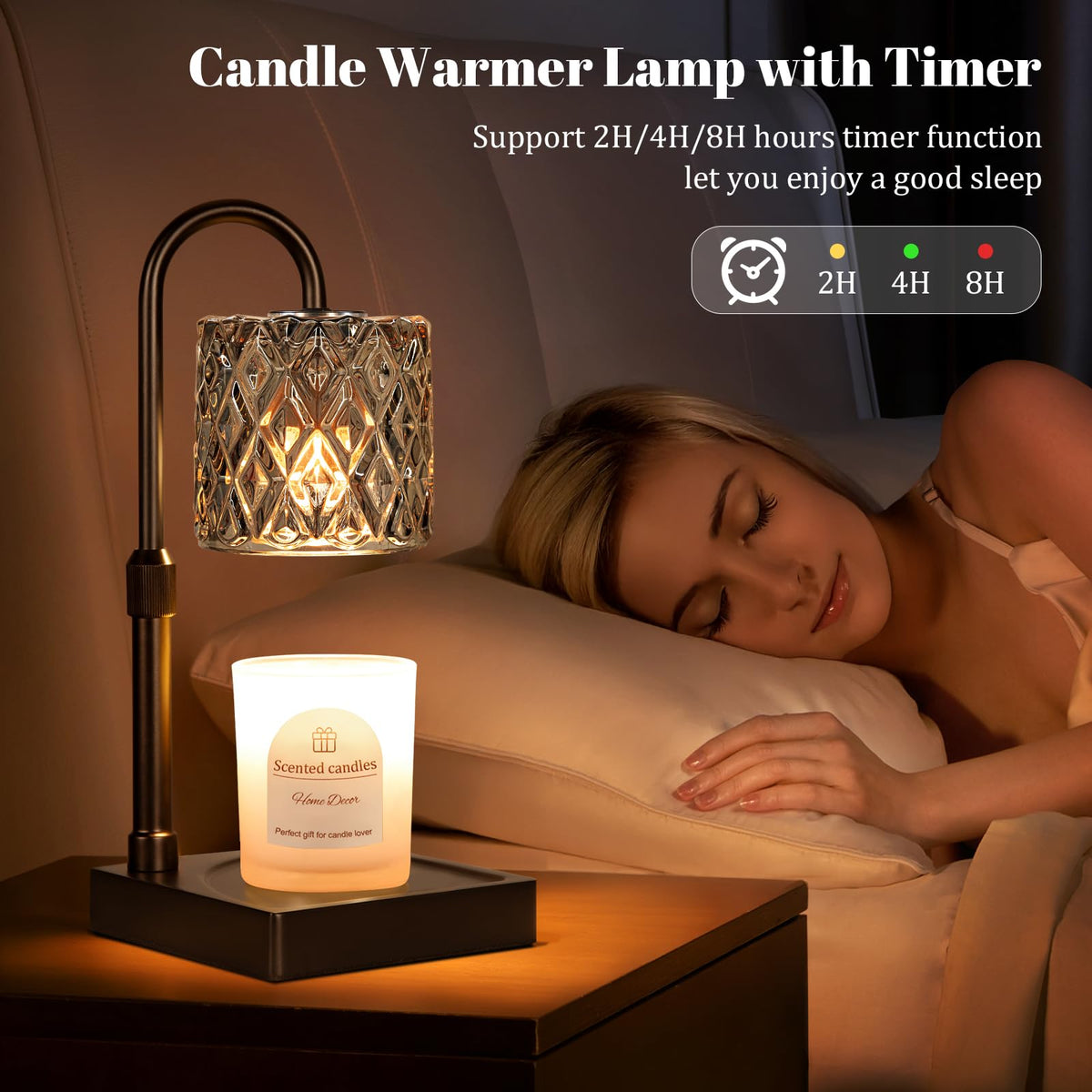 Hong-in flameless design reduces fire risk and wax spills for safer use.
