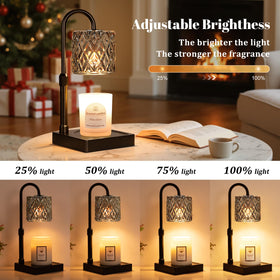 Hong-in dark grey candle warmer lamp wooden base adds warm natural vibes to any room.